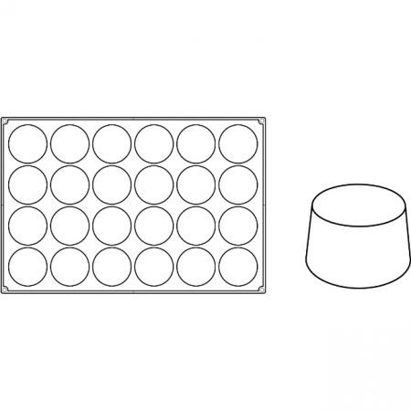 Forme 60x40cm Monoportii, Mignon - Forma Pavoflex 60x40 cm Muffins Ø8.5xh5 cm, 24 cavitati, 235 ml