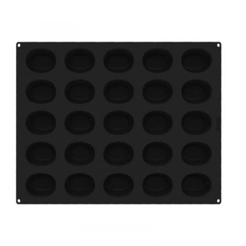 Forme 60x40cm Monoportii, Mignon - Forma Silicon Oval Savarin 8.8 x 6 x H 3.5 cm, 25 cavitati, 130 ml (SQ091)