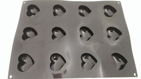 Covorase Silicon Decor Relief - Forma Silicon Passion Inima Mini, Monoportii 7.1x6.6xh3.8 cm, 100 ml, 12 cavitati