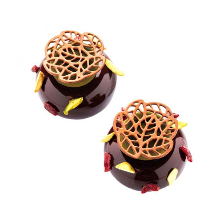 Forme de Silicon Cofetarie - Forma Silicon PavoDecor Frunze Forma Rotunda, 15 cavitati Ø 5 x H 0.2 cm, 2.1 ml