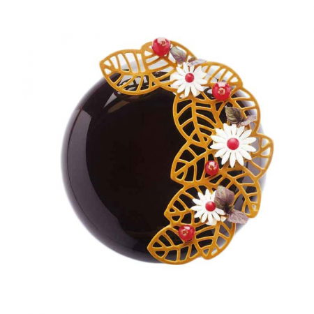 Forme de Silicon Cofetarie - Forma Silicon PavoDecor Frunze Forma Semiluna, 3 cavitati 14 x 10 x H 0.2 cm, 8.5 ml