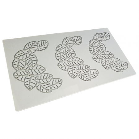 Forme de Silicon Cofetarie - Forma Silicon PavoDecor Frunze Forma Semiluna, 3 cavitati 14 x 10 x H 0.2 cm, 8.5 ml