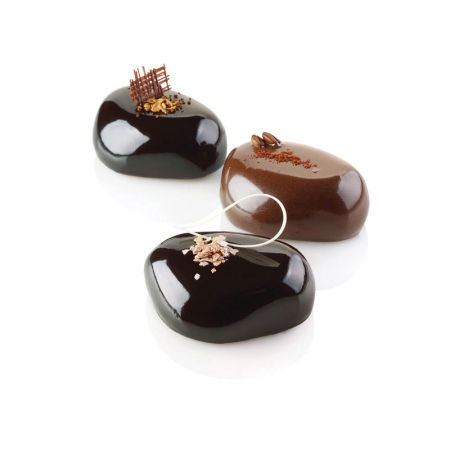 Forme de Silicon Cofetarie - Forma Silicon Pietre Zen100 8.7 x 6.3 x H 3.6 cm, 6 cavitati + decupator, 100 ml