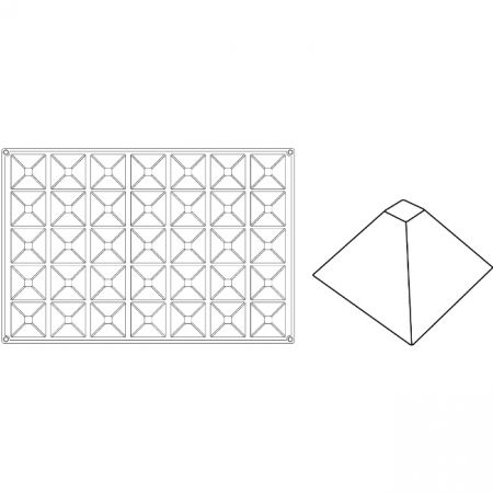 Forme 60x40cm Monoportii, Mignon - Forma Pavoflex 60x40 cm Piramida Monoportii 7x7xh4.5 cm, 35 cavitati, 80 ml
