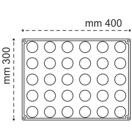 Forme 30x40cm Monoportii, Mignon - Forma Silicon Planet, Mignon Ø 3.8 x h 2 cm, 18 ml, 30 cavitati