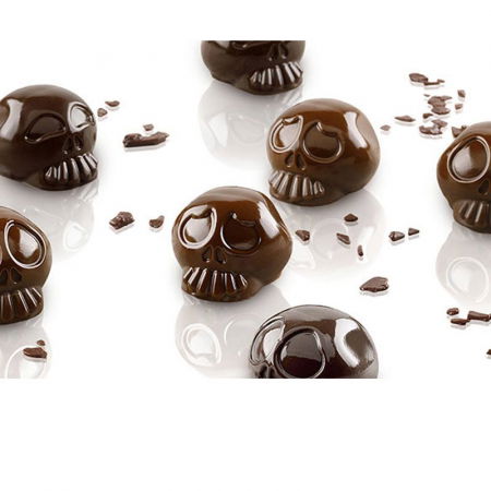 Forme Multicavitati Mici - Forma Silicon Praline Craniu Ø 3 x H 2.1 cm, 10 ml, 12 cavitati (SCG55)