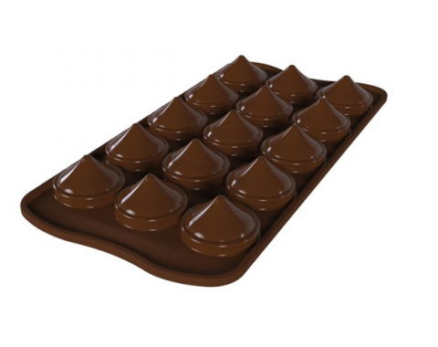 Forme Multicavitati Mici - Forma Silicon Praline Kiss Ø 2.8 x H 2.4 cm, 10 ml, 12 cavitati (SCG57)