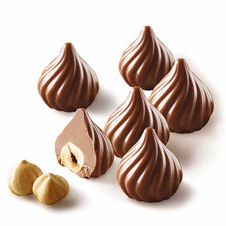 Forme Multicavitati Mici - Forma Silicon Praline Silikomart 3D Flame Ø 2.7 x H 2.8 cm, 8 ml, 15 cavitati (SCG47)