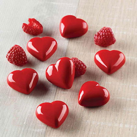 Forme Multicavitati Mici - Forma Silicon Praline Silikomart 3D Inima 3.1 x 3 x H 1.5 cm, 8 ml, 12 cavitati (SCG48)