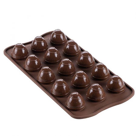 Forme Multicavitati Mici - Forma Silicon Praline Silikomart 3D Spiral Ø 2.4 x H 3 cm, 9 ml, 15 cavitati (SCG52)