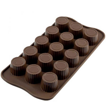 Forme Multicavitati Mici - Forma Silicon Praline Silikomart Clasic Ø 3 x H 1.85 cm, 10 ml, 15 cavitati (SCG07)