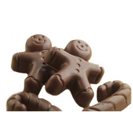 Forme Multicavitati Mici - Forma Silicon Praline Silikomart Craciun Mr. Ginger 4.3 x 3.5 x H 1.2 cm, 4 ml, 12 cavitati (SCG12)