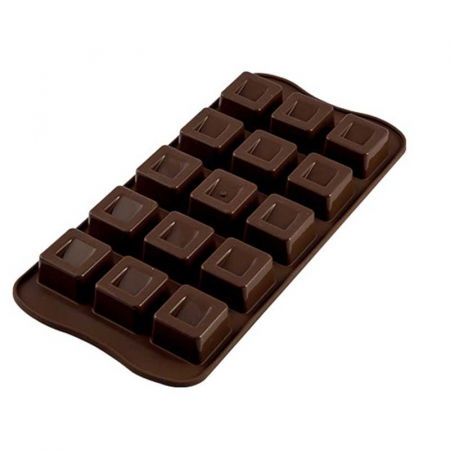 Forme Multicavitati Mici - Forma Silicon Praline Silikomart Cub 2.6 x 2.6 x H 1.8 cm, 10 ml, 15 cavitati (SCG02)