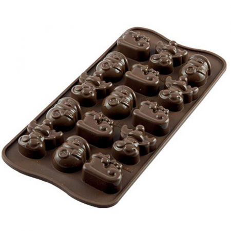 Forme Multicavitati Mici - Forma Silicon Praline Silikomart Iarna 3.3 x 2.7 x H 1.5 cm, 7.7 ml, 15 cavitati (SCG23)