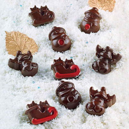 Forme Multicavitati Mici - Forma Silicon Praline Silikomart Iarna 3.3 x 2.7 x H 1.5 cm, 7.7 ml, 15 cavitati (SCG23)