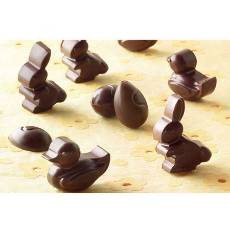 Forme Multicavitati Mici - Forma Silicon Praline Silikomart Paste 3 x 4.3 x H 1.6 cm, 6 ml, 14 cavitati (SCG05)