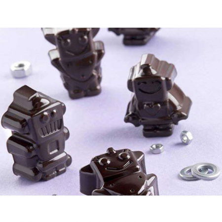 Forme Multicavitati Mici - Forma Silicon Praline Silikomart Roboti 3.95 x 2.67 x H 1.6 cm, 10 ml, 12 cavitati (SCG18)