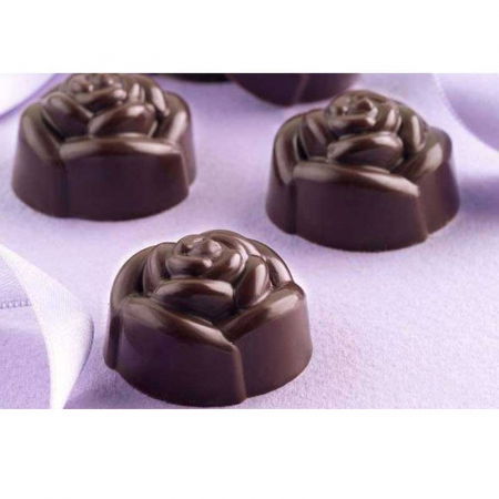 Forme Multicavitati Mici - Forma Silicon Praline Silikomart Rose Ø 2.8 x H 1.8 cm, 7 ml, 15 cavitati (SCG13)