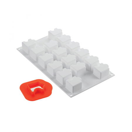 Forme Silicon Monoportii, Mignon - Forma Silicon Puzzle 4.2 x 3.4 x H 2.8 cm, 16 cavitati + decupator, 30 ml