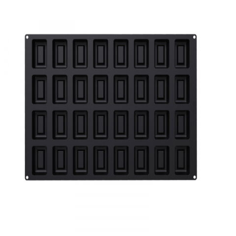 Forme 60x40cm Monoportii, Mignon - Forma Silicon Rectangle Savarin 7.8 x 5.1 x H 2.8 cm, 32 cavitati, 90 ml (SQ089)