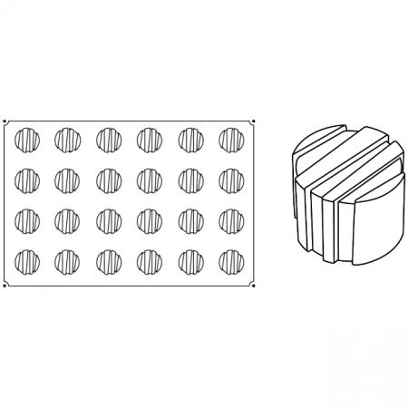 Forme de Silicon Cofetarie - Forma Pavoflex 60x40 cm Rigo Ø6xh4.5 cm, 24 cavitati, 115 ml