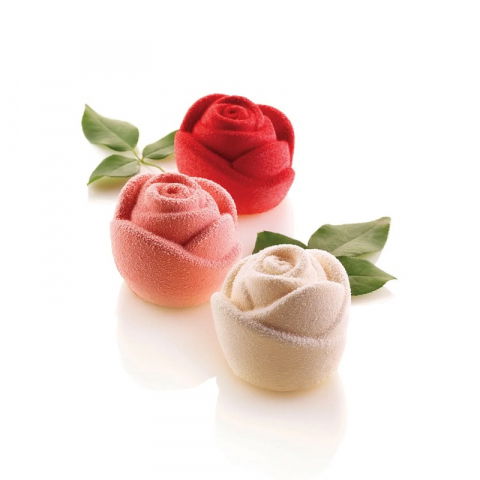 Forme Silicon Monoportii, Mignon - Forma Silicon Rosa Monoportii Ø 7 x H 5.5 cm, 6 cavitati, 145 ml