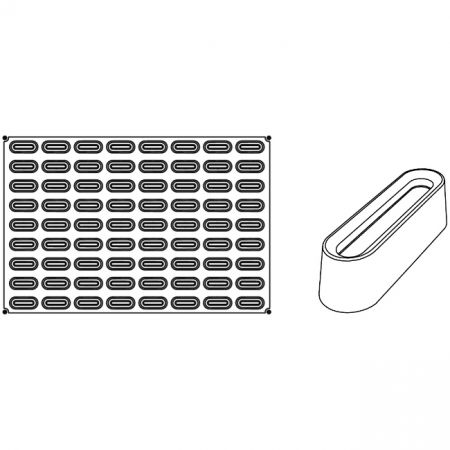 Forme de Silicon Cofetarie - Forma Pavoflex 60x40 cm Round 6x2.4xh2.3 cm, 72 cavitati, 25 ml