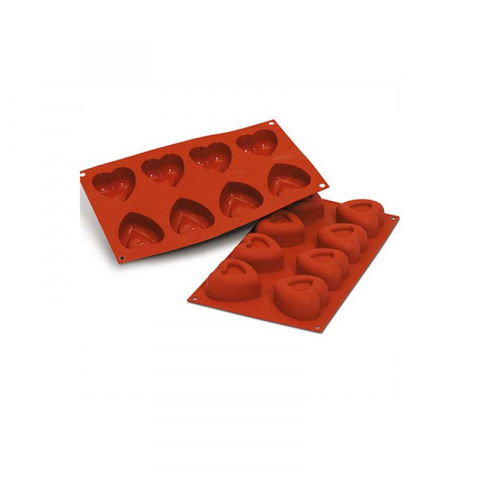 Forme 17.5x30cm Monoportii, Mignon - Forma Silicon Savarin Inima 5.9 x 6 x H 3 cm, 8 cavitati, 72 ml (SF087)