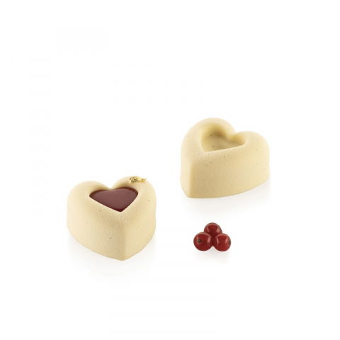 Forme 17.5x30cm Monoportii, Mignon - Forma Silicon Savarin Inima 5.9 x 6 x H 3 cm, 8 cavitati, 72 ml (SF087)