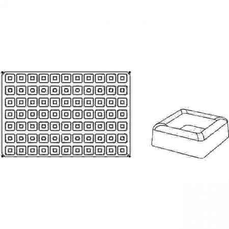 Forme 60x40cm Monoportii, Mignon - Forma Pavoflex 60x40 cm Savarin Patrat 3.8x3.8xh1.3 cm, 77 cavitati, 14 ml