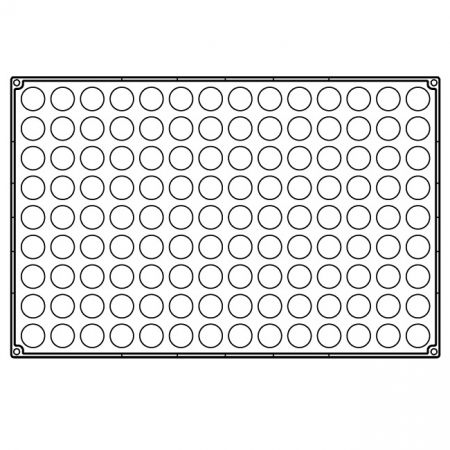 Forme de Silicon Cofetarie - Forma Pavoflex 60x40 cm Semisfere Ø3xh1.8 cm, 126 cavitati, 9 ml