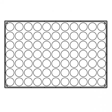 Forme 60x40cm Monoportii, Mignon - Forma Pavoflex 60x40 cm Semisfere Ø4.2xh2.1 cm, 77 cavitati, 20 ml