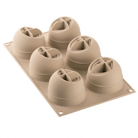 Forma Silicon Sfera cu Inima Ø 7 x H 5.5 cm, 6 cavitati x 130 ml [2]