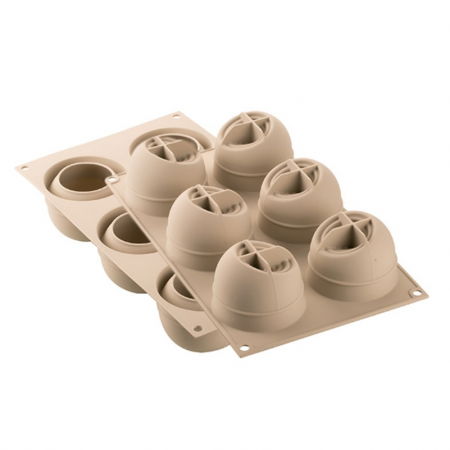 Forme de Silicon Cofetarie - Forma Silicon Sfera cu Inima Ø 7 x H 5.5 cm, 6 cavitati x 130 ml