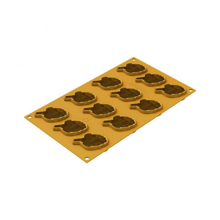 Forme Silicon pentru Decor si Plating - Forma Silicon Silikomart NaturaE Anghinare 6.2 x 4.1 x H 2.8 cm, 2.8 ml, 12 cavitati