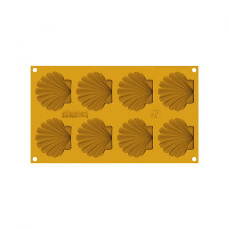 Forme Silicon pentru Decor si Plating - Forma Silicon Silikomart NaturaE Scoica 7.2 x 6.5 x H 0.9 cm, 15 ml, 8 cavitati