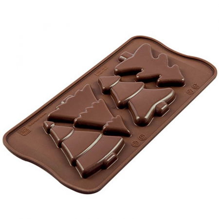 Forme Multicavitati Mici - Forma Silicon Snack Silikomart Brad 7.5 x 5.6 x H 0.8 cm, 13 ml, 4 cavitati (SCG46)