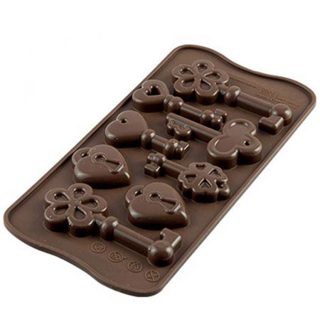 Forme Multicavitati Mici - Forma Silicon Snack Silikomart Chei 8.4 x 3.4 x H 1.4 cm, 10 ml, 8 cavitati (SCG33)