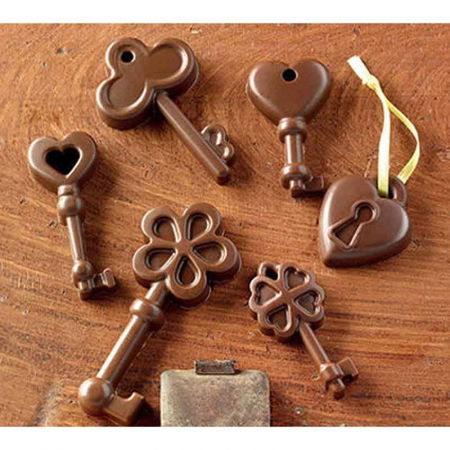 Forme Multicavitati Mici - Forma Silicon Snack Silikomart Chei 8.4 x 3.4 x H 1.4 cm, 10 ml, 8 cavitati (SCG33)