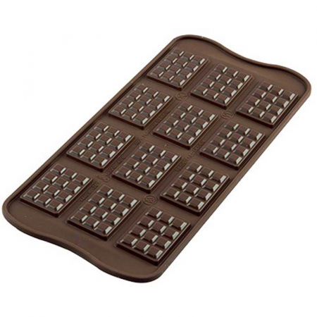 Forme Multicavitati Mici - Forma Silicon Snack Silikomart Tablette 3.8 x 2.8 x H 0.45 cm, 3.5 ml, 12 cavitati (SCG11)