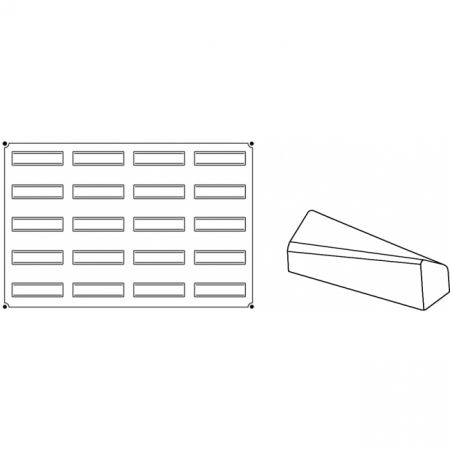 Forme 60x40cm Monoportii, Mignon - Forma Pavoflex 60x40 cm Soft 12x3.2xh3.8 cm, 20 cavitati, 115 ml
