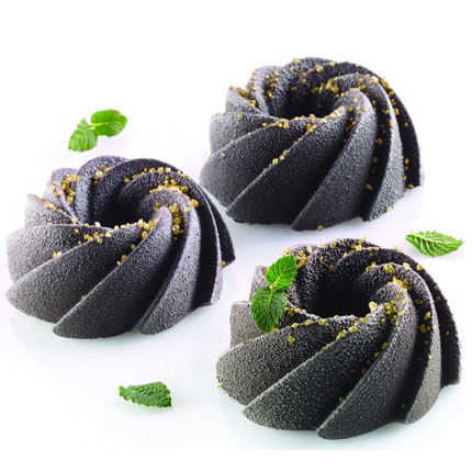 Forme 60x40cm Monoportii, Mignon - Forma Silicon Swirl Monoportii Ø 6.8 x h 3 cm, 40 cavitati, 60 ml (SQ070)