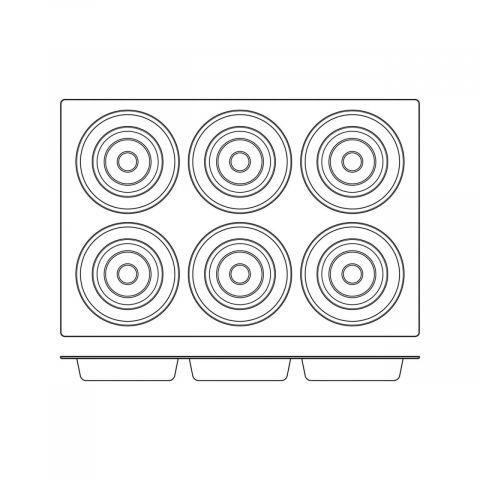 Forma Silicon Tarta Ø 16.5 x H 3.9 cm, 6 cavitati, 613 ml, (SQ031) [3]