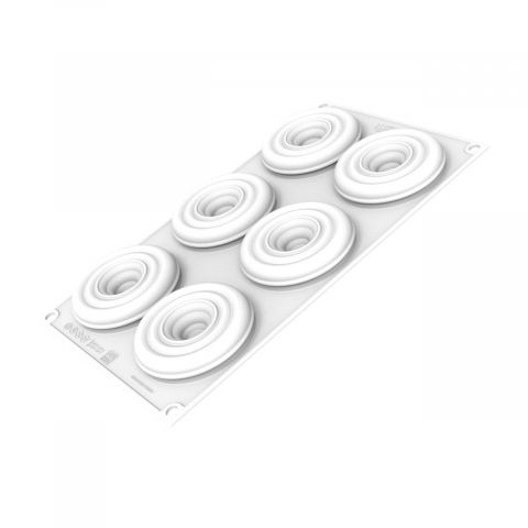 Forma Silicon Tarte 3D Tornada Ø 7.7 x H 1.6 cm + Rama Microforata Ø 8 x H 2 cm, 6 cavitati [3]