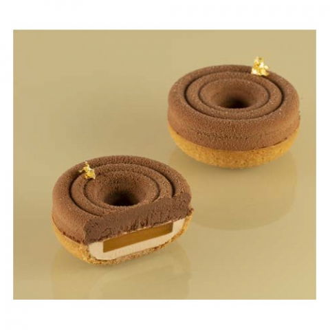 Forma Silicon Tarte 3D Tornada Ø 7.7 x H 1.6 cm + Rama Microforata Ø 8 x H 2 cm, 6 cavitati [4]