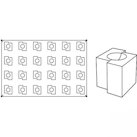 Forme 60x40cm Monoportii, Mignon - Forma Pavoflex 60x40 cm Tekno 5.8x5xh5 cm, 24 cavitati, 115 ml