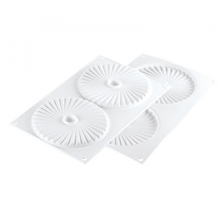 Forme de Silicon Cofetarie - Forma Silicon TOP / Insertie Plisse Ø 14 x H 1 cm, 2 cavitati (PLISSÉ 100)