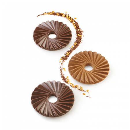 Forme de Silicon Cofetarie - Forma Silicon TOP / Insertie Plisse Ø 7.5 x H 0.7 cm, 6 cavitati (PLISSÉ 23)