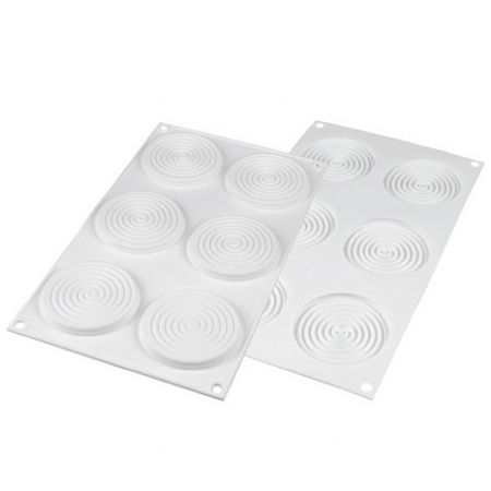 Forme de Silicon Cofetarie - Forma Silicon TOP / Insertie Tourbillon 28, Ø 7 x H 0.8 cm, 6 cavitati
