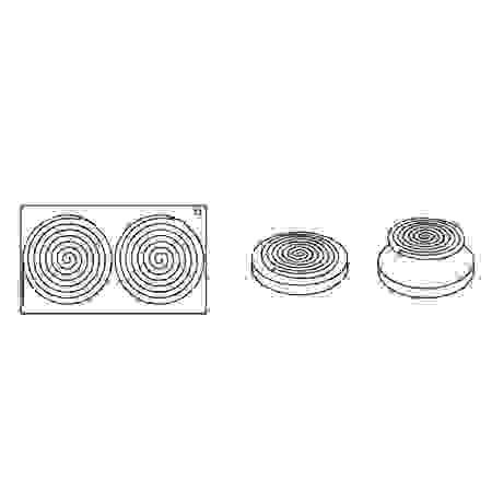Forme de Silicon Cofetarie - Forma Silicon TOP Spirala Ø14xH1 cm, 2 cavitati